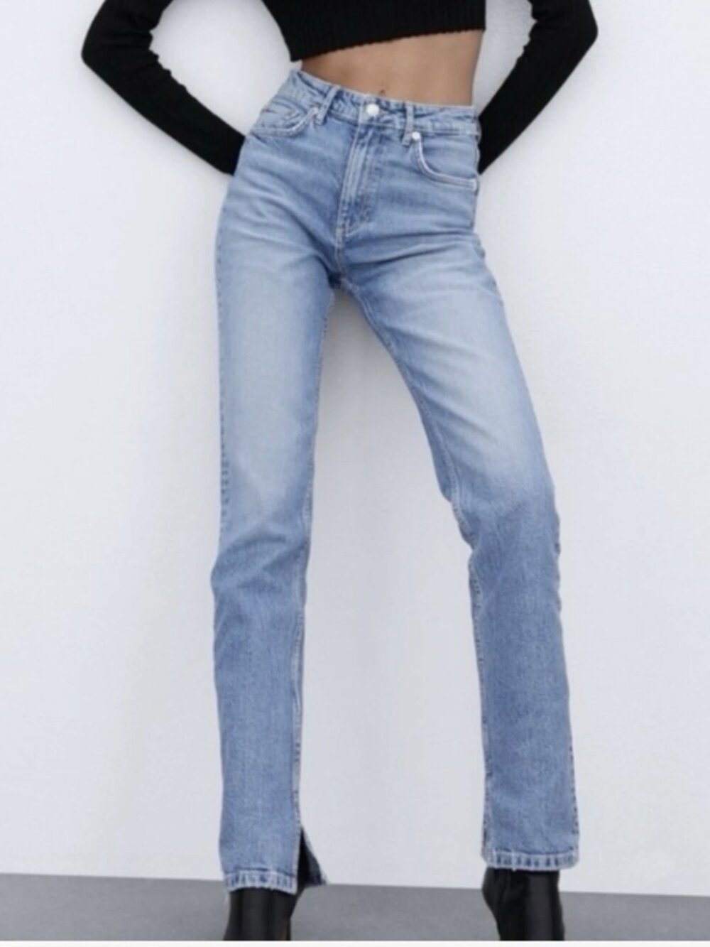 Zara Split Leg Slim Jeans 2